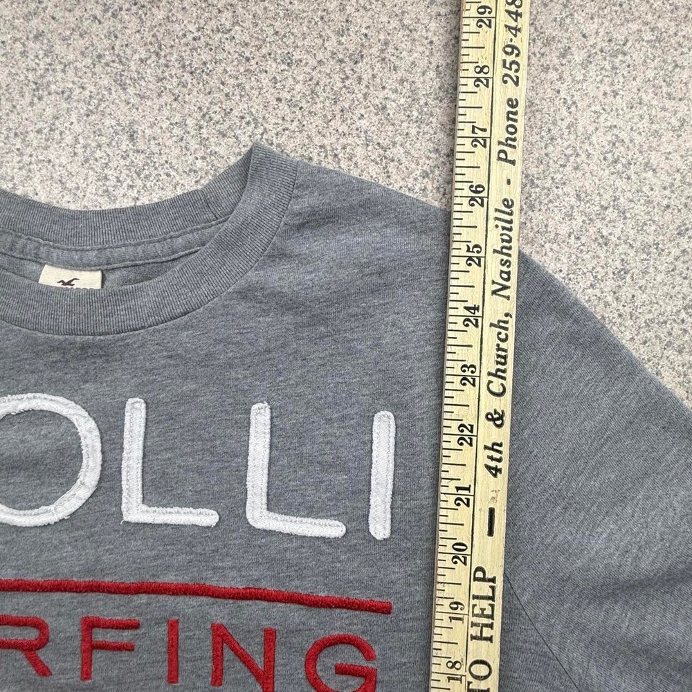 Vintage Y2K Hollister Multi Layer Embroidered Long Sleeve Surfing Tee Grey M - Picture 5 of 7